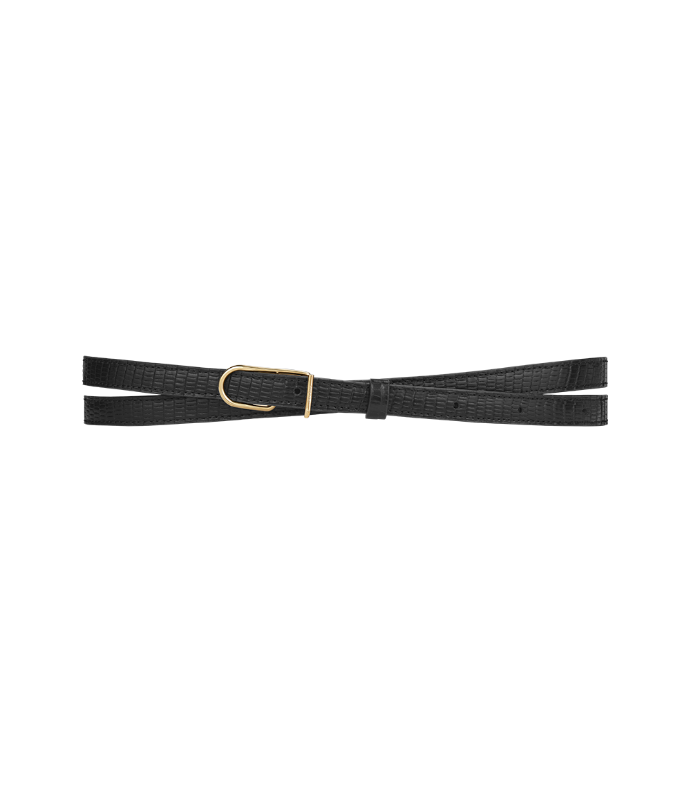 Ceinture Fine Umi - Noir Grainé