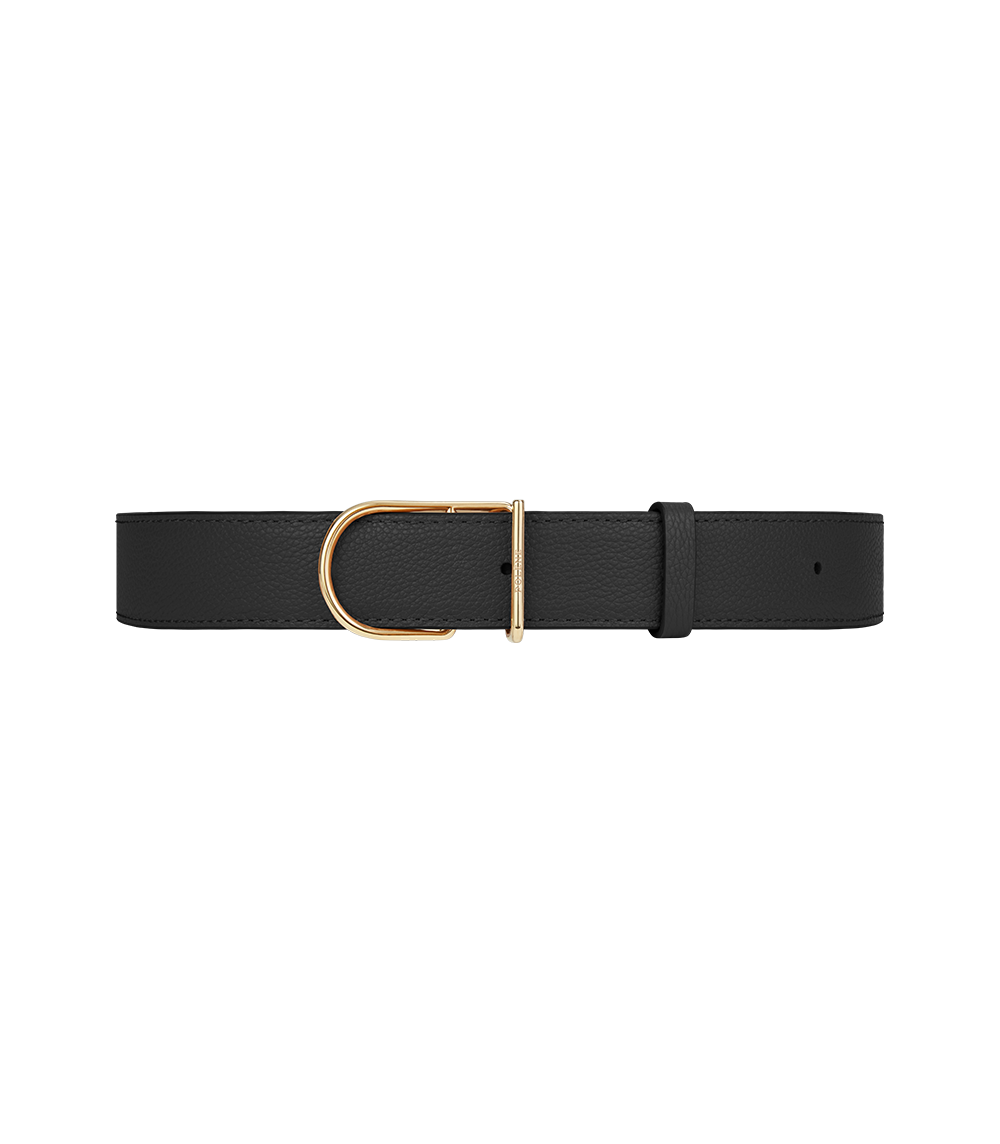 Ceinture Fine Umi - Noir Lézard